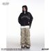 Men's Clothing Vintage-Inspired Fleece Hoodie With Letter Embroidery & Suede Trim - Relaxed Fit, Zip-Up, Oversized (Black, Retro Green, Dusty Pink)_viptrois.com