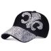 Pop, trendy, personalized inlaid axe, monochromatic baseball cap, outdoor flash diamond sun protection and sunshade hat_viptrois.com