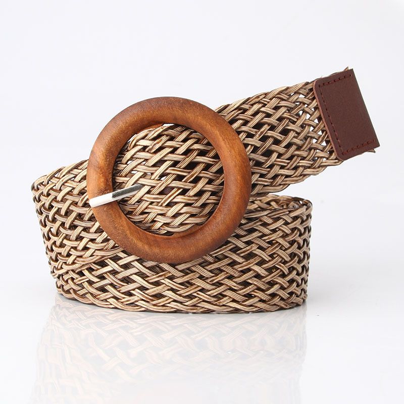 New women's ethnic style woven belt women's versatile fashionable woven belt with dress decorative belt_viptrois.com