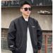 Men's Jacket Jacket Korean Version Casual Stand-up Collar Jacket Loose Top Versatile Baseball_viptrois.com