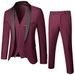 Men's Clothing Men Suits Groom Best Man Suits Men's Graduation Three Piece Suit Green Collar_viptrois.com