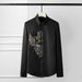 Men's Clothing Men's Slim Fit Long Sleeve Shirt Royal Flower Imported Colored Hot Rhinestone Trendy Style Casual Shirts_viptrois.com