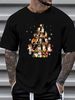 Rough Collie Christmas Tree Lights Funny Dog Xmas Funny Gift T-Shirt Top For Everyday Wear Breathable Soft Summer Slightly Designer Clothes_viptrois.com