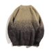 Gradient Colored Sweater, Loose And Personalized Mink Fur Round Neck, Couple's Knitted Sweater_viptrois.com