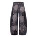 Men's Clothing American High Street Splicing Destruction Machete Jeans Women's Summer New Loose Wasteland Style Tattered Wide Leg Trousers Trend_viptrois.com