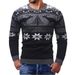 Men's Halloween Sweater Slim Fit Pullover Knitted Warm Autumn Christmas Deer Print Casual Top Trendy Fashion_viptrois.com