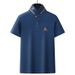 Men's Clothing Men's Stand Up Collar Polo Shirt Men's Summer High End Light Luxury Cool Feeling T Embroidery Collar Short Sleeved Men's T Shirt_viptrois.com