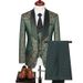2024 Spring Large Men's Jacquard Wedding Groom Suit Set Host Performance Dress_viptrois.com