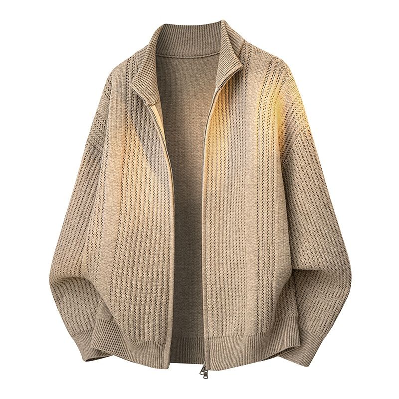 2025 Autumn Winter Loose Thickened Round Neck Sports Style Youth Pullover Knitted Men's Warm Wool Sweater Jacket_viptrois.com