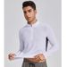 Men's Clothing Dark Pattern Quick-Drying Clothes Long-Sleeved T-Shirt Stand-Up Collar Polo Fitness Sports Running Breathable Tide_viptrois.com