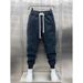 Men's Clothing Casual Pants For Men In Autumn And Winter With Loose Cuffs And Fashionable Hot Stamping Corduroy Sports Sweatpants_viptrois.com