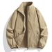 Men's Lightweight Waterproof Jacket, Plus Size Stand Collar Windbreaker, Slim Fit Casual Spring Autumn Coat With Zipper Pockets_viptrois.com