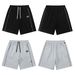 Chicano Style Embroidered Over-Knee Short Sweatpants | West Coast Inspired Drop-Crotch Joggers With Script Lettering_viptrois.com