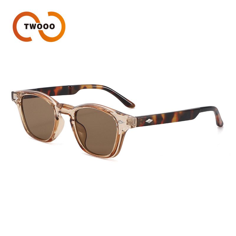 Two Circles New Small Frame Single Beam Sunglasses Fashion Sunglasses Plain Rice Nail Glasses_viptrois.com