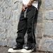 Men's Quick-Dry Casual Pants - Summer Breathable Straight Fit Trousers With Striped Design, Durable & Versatile For Daily Wear_viptrois.com