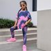 Mother & Kids INS Girls Summer Suit Tie Dye Full Print Short Sleeved 2 Piece Suit Fashion Casual Trousers Suit_viptrois.com