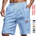 Men's Clothing Men's Linen Shorts Casual Loose Workwear Multi Pocket Squat Jogging Beach Style Summer For Formal & Casual_viptrois.com
