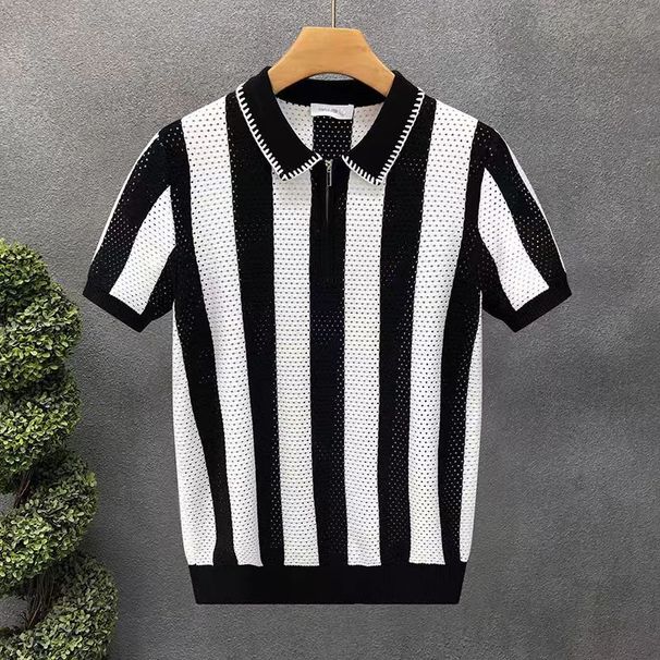 Men's Clothing Lapel Short Sleeved Polo Shirt Men's Trendy Summer T Shirt Slim Trend New All Match T Shirt Top_viptrois.com