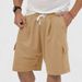 Men's Clothing Summer Men's Shorts Breathable Solid Color Drawstring Loose Squat Jogging Casual Shorts Men_viptrois.com