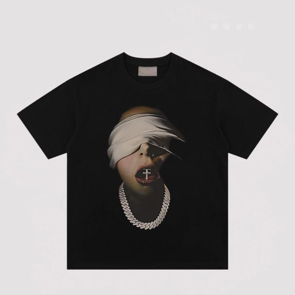 100% Algdón Tendencia Alta Calle Americana Camiseta De Manga Crta Impresa Para Hmbre Unisex Veran Oversize Tp_viptrois.com