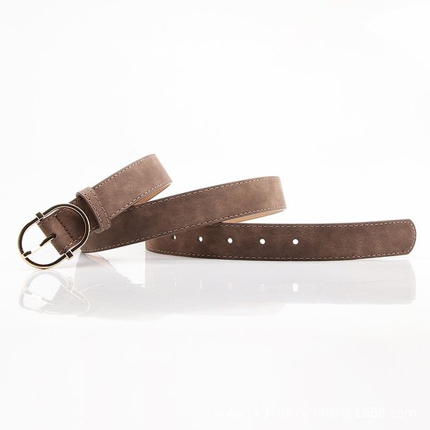 New style women's belt with buckle, fashionable matte high-end PU belt for girls' dresses and clothing with decorative belt_viptrois.com