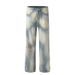 Men's Clothing High Street Tie Dyed Gradient Washed Jeans For Men And Women Retro Vibe Dirty Dyed Loose Straight Flared Wide Leg Pants_viptrois.com