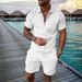Men's Clothing Foreign Trade Cross Border Fashion Zipper Polo Shirt Suit 2023 Men's Casual 3D Printed Polo Shirt Shorts_viptrois.com