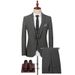 Men's Clothing yarn dyed three piece suit one button men's business suit slim formal suit professional wedding suit suit_viptrois.com