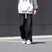 New High Street Wide-leg Pants For Men, Black Gray, Spring And Autumn Style, Men's Loose Straight Casual Trendy Brand_viptrois.com
