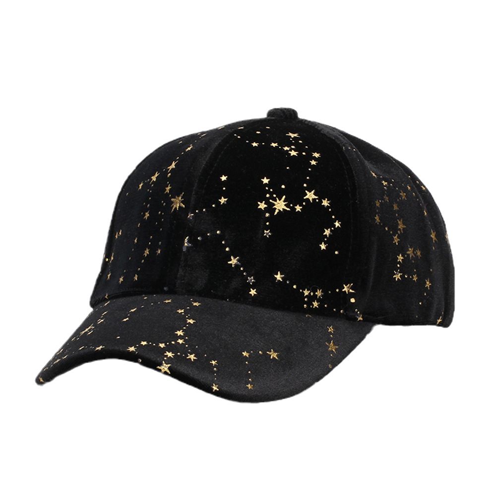 Autumn and Winter Golden Velvet Full Sky Star Outdoor Women's Baseball Student Reflective, Warm, Sunscreen Duck Tongue_viptrois.com