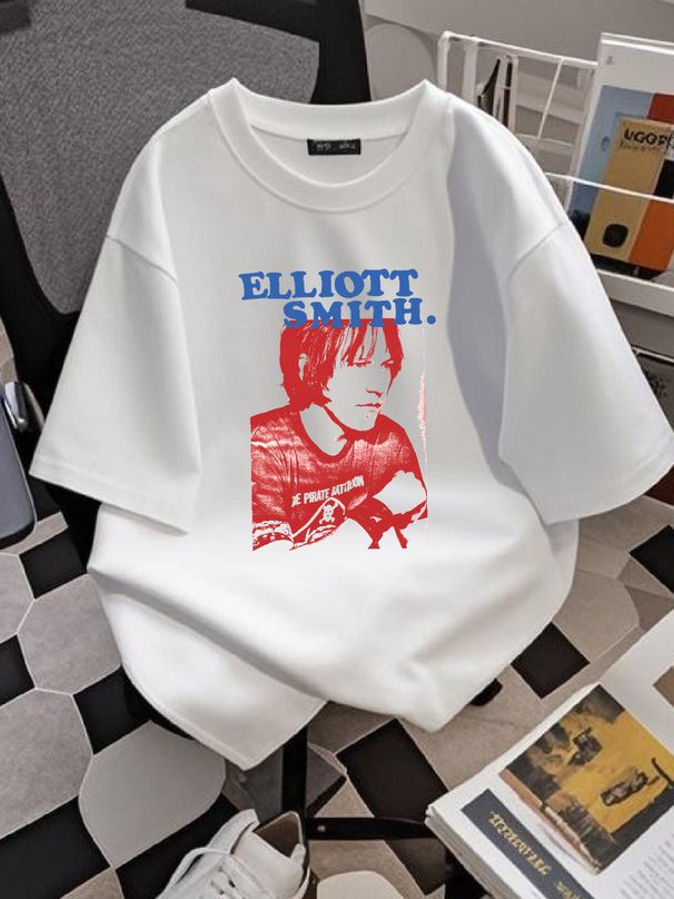 Elliott Smith Exclusive T Shirt Indie Music Merch Stretched Unisex Slightly Versatile Summer Homme Breathable Casual Soft Streetwear Fashion_viptrois.com