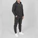 Men's Clothing Classic Zipper Cardigan Trendy Plus Velvet Sweater Suit Drawstring Hooded Customizable Print Two Piece Suit_viptrois.com