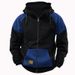 Men's Clothing Autumn And Winter New Men's Hooded Color Matching Sweatshirt European And American Youth Sports Cardigan Leather Top Jacket Loose_viptrois.com