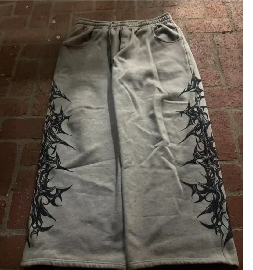 Men's Clothing European And American Pants Casual Men's Y2K Leg Side Pants Popular Wide New Thickened_viptrois.com