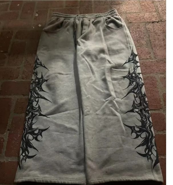 Men's Clothing European And American Pants Casual Men's Y2K Leg Side Pants Popular Wide New Thickened_viptrois.com