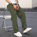 2025 Autumn New Slim-Fit Cropped Solid Color Casual Pocket Pants_viptrois.com
