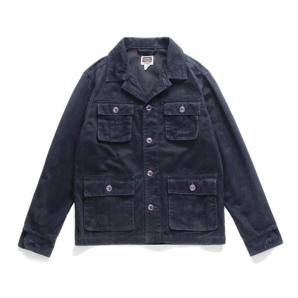 Pulse Pulse American Vintage Multi-Pocket Workwear Men, Loose Fit, Trendy Casual Turn-Down Collar Hunting Jacket For Spring And_viptrois.com