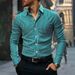 Retro Stripe Print Shirt For Men – Slim Fit Long Sleeve Button-Up With Stretch Fabric (M-3XL, Breathable & Wrinkle-Resistant, Casual & Office Wear)_viptrois.com