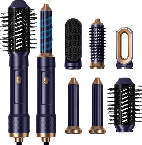 Airstyler & Set 5 In 1 Hairstyler Blow Iron Air-automatically Hot Air Round Curling Straightening Brush Styling Brushes_viptrois.com