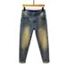 Spring And Summer American Yellow Mud Jeans Men's Heavy And Old Retro Washing Jeans Men's 3D Embossed Fat Jeans_viptrois.com