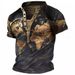 Unbeatable Quality Summer New Men's 3D Printed Navigation Map Compass Youth 6-piece Button Henley Shirt Short Sleeve_viptrois.com