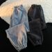 Men's Clothing Style Trendy Japanese Loose Straight Leg Harem Nine Point Casual Pants_viptrois.com