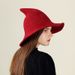 Unisex Cotton yarn wizard knitted Halloween witch hat spire foldable magic hat_viptrois.com