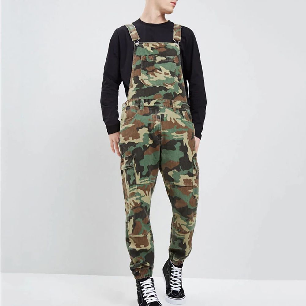 Men's Camouflage Urban Tactical Trousers Outdoor Workwear Multi-Pocket Trousers Bib Trousers_viptrois.com