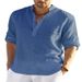 Men's Linen Long Sleeve T-Shirt Loose Fit Solid Color Cotton And Linen Sweatshirt European American Style plus Size Top_viptrois.com