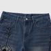 Men's Clothing Straight Pocket Denim Trendy Brand Printed Straight Shorts Loose Wide Leg Casual Denim Shorts_viptrois.com