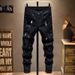 Men's Clothing Ripped Patch Jeans Spring And Autumn New Trendy Brand Black High Street Versatile Slim Fit Skinny Casual Trousers_viptrois.com