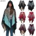 Unisex Peacock jacquard black and blue hooded cape cape_viptrois.com