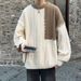 Splicing Color Blocking Sweater Autumn And Winter Loose Casual Niche Pullover Knitted Sweater_viptrois.com