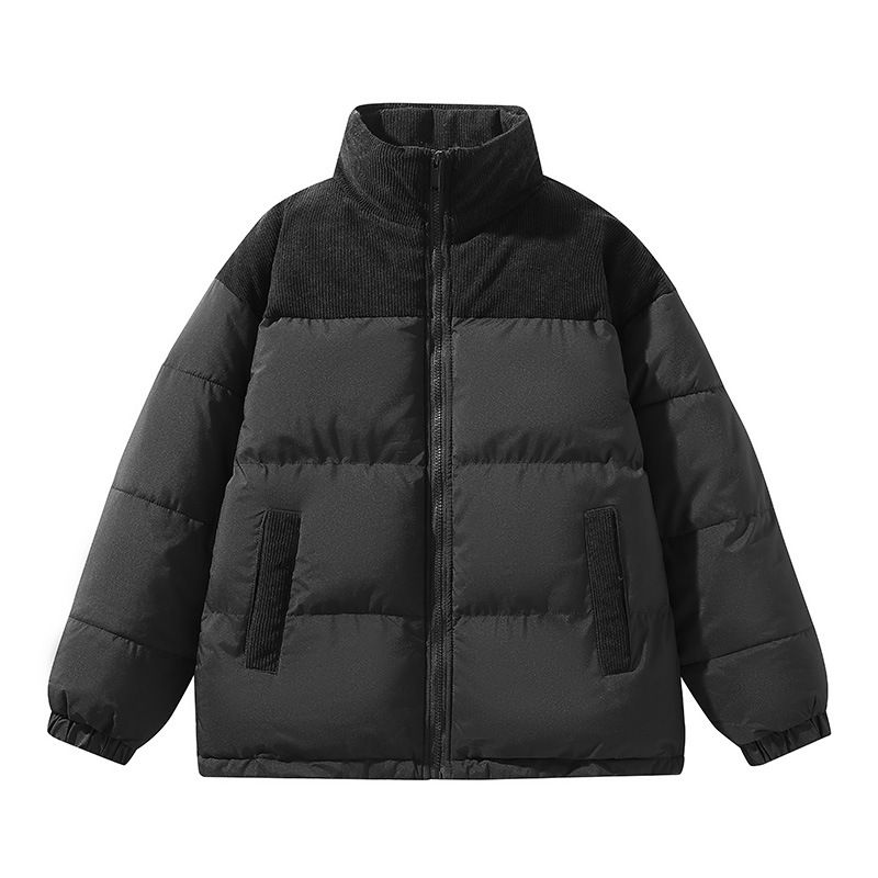 Padded Clothes Men's And Women's Corduroy Padded Clothes Thickened Padded Jackets Loose Stand-up Collar Couple Jackets_viptrois.com